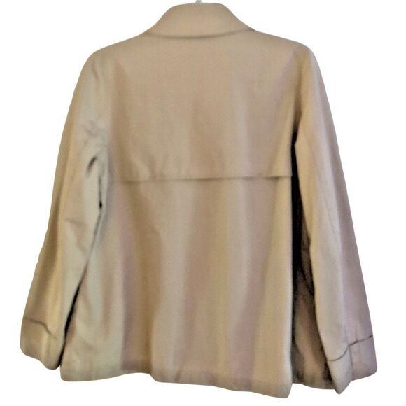 Everlane Swing Trench Coat Womens L Classic Khaki Cropped Double Breasted Jacket - Picture 8 of 14